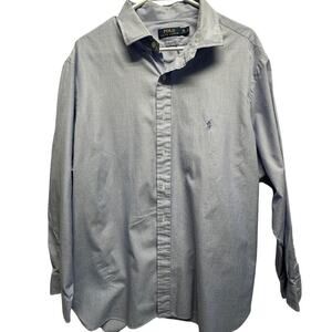 Blue Men Ralph‎ Lauren Long Sleeve Button Up Shirt Size 18